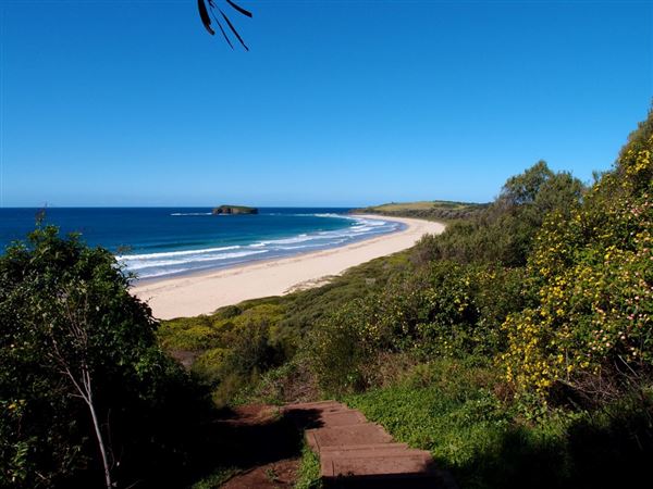 Mystics Beach (Minnamurra Beach) - Killalea State Park - Mystics Beach is a surf beach located in Killalea State Park. Killalea State Park occupies 8 kilometers of coastline. Its borders are Shell Harbour on the north and Kiama on the south. There are two prominent beaches in the Park: The Farm and Mystics. (4/11/2017 - Credits: N/A)