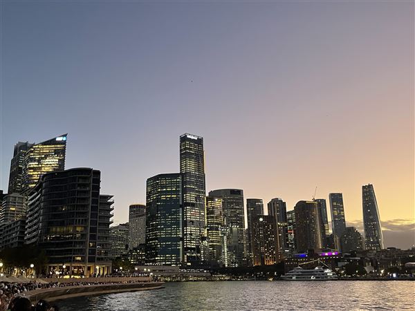 Sydney City CBD Skyline - View of Circular Quay and the Sydney CBD skyline at dusk. (21/03/2024 - Credits: Shannon Wheeler)